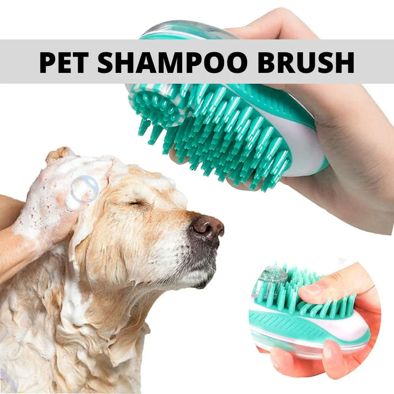 Pet Shampoo Brush Massage Comb 2-in-1 For Hair  Cleaning