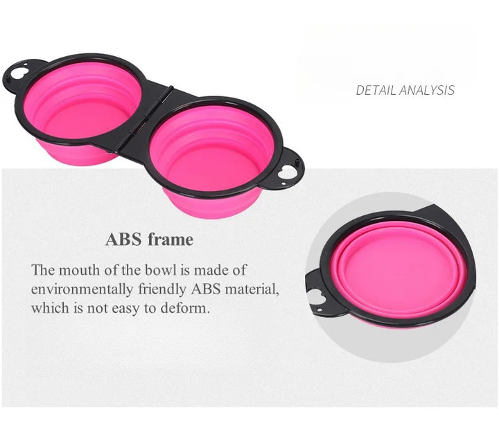 Foldable Double Pet Bowl