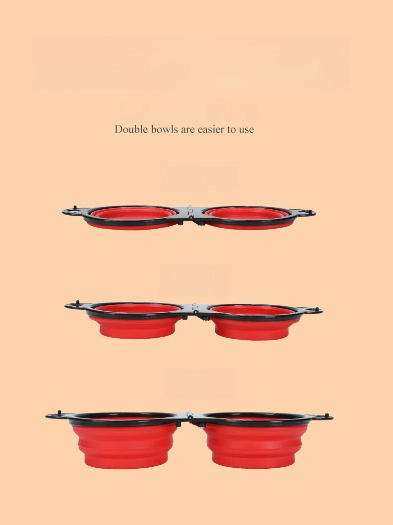 Foldable Double Pet Bowl