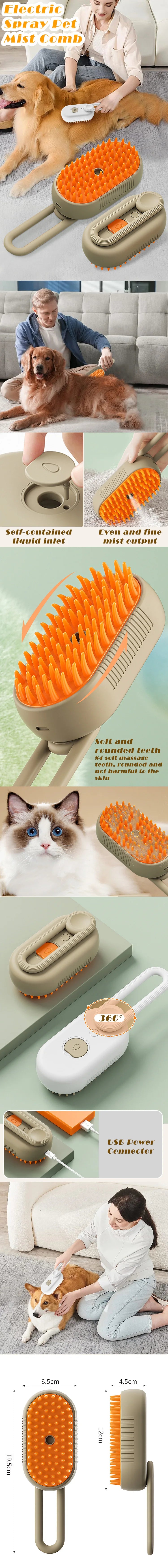 Pet Steam Brush Removes Floating Hair