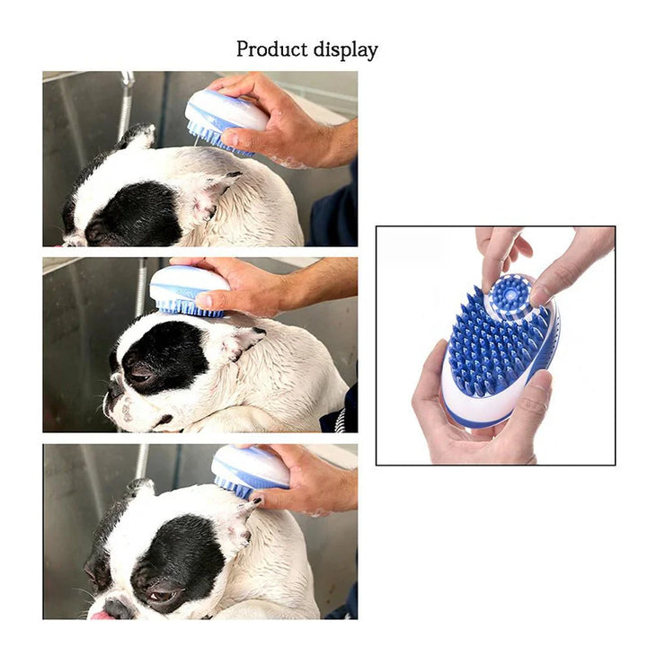 Pet Shampoo Brush Massage Comb 2-in-1 For Hair  Cleaning