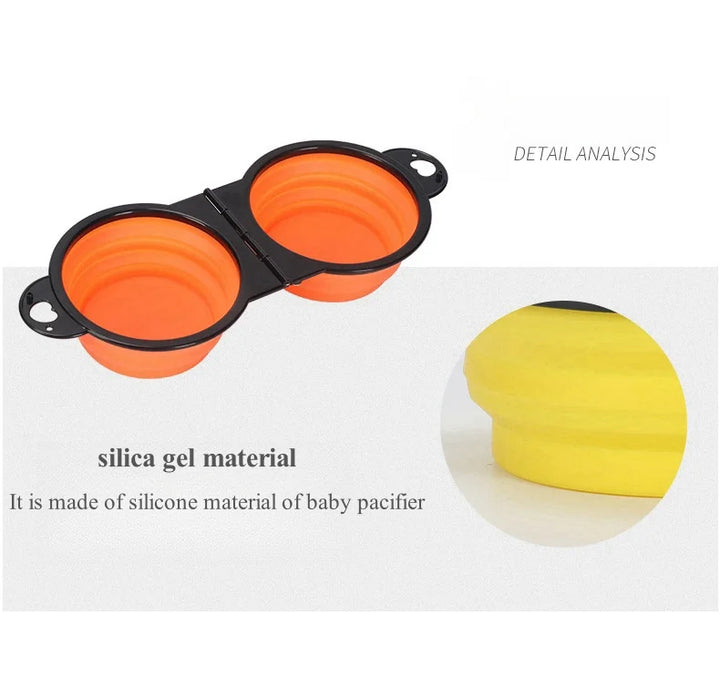 Foldable Double Pet Bowl