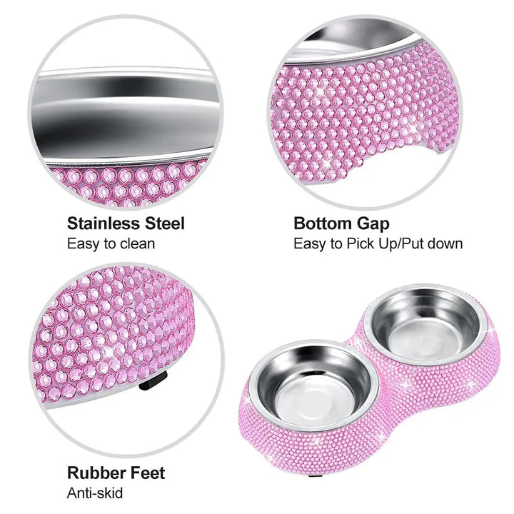 Stainless Steel Double Pet Food Bowl
