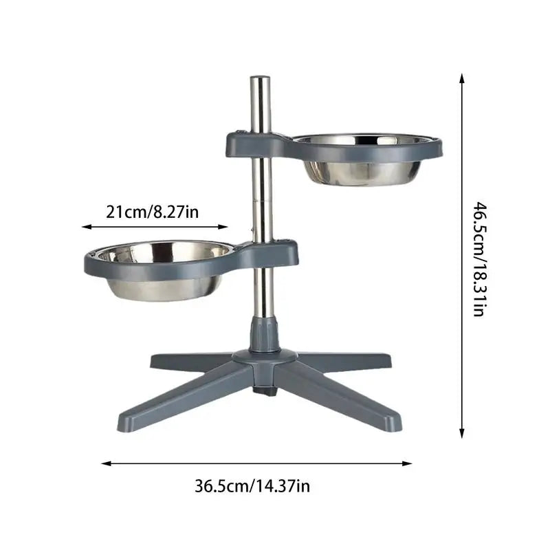 Adjustable Pet Raised Bowls For Food & Water