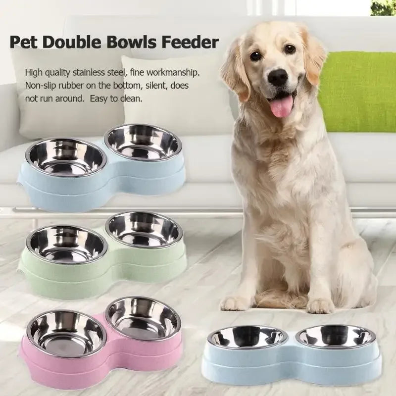Dog Double Bowl For  Food And  Water