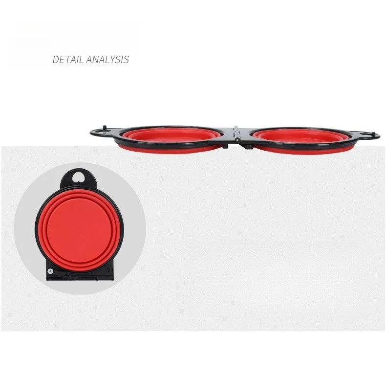 Foldable Double Pet Bowl