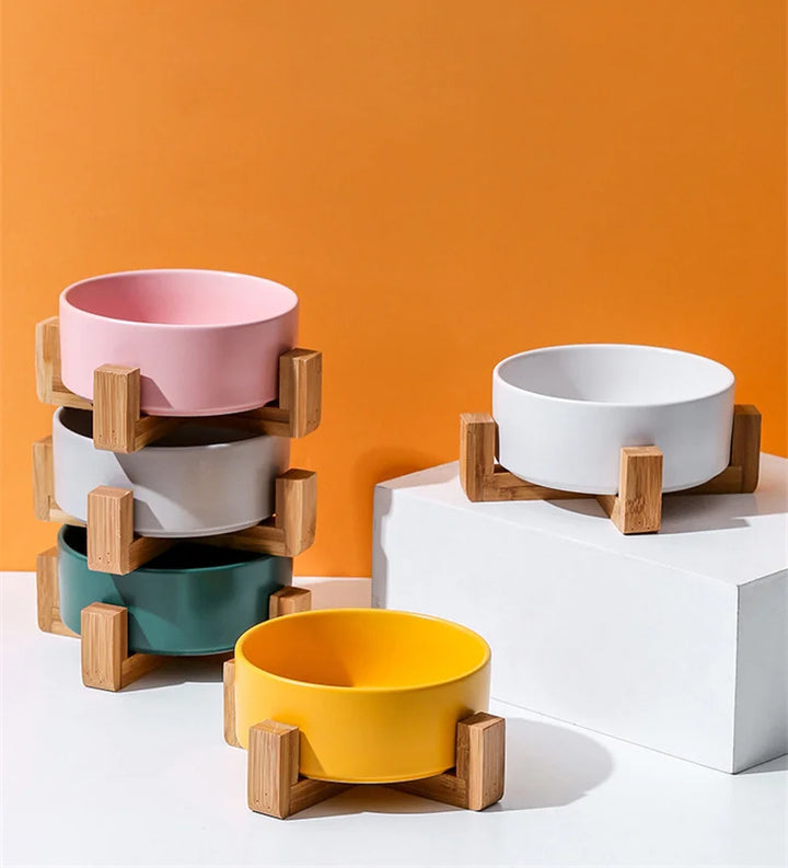 Pet  Ceramics Double Food Water Bowls