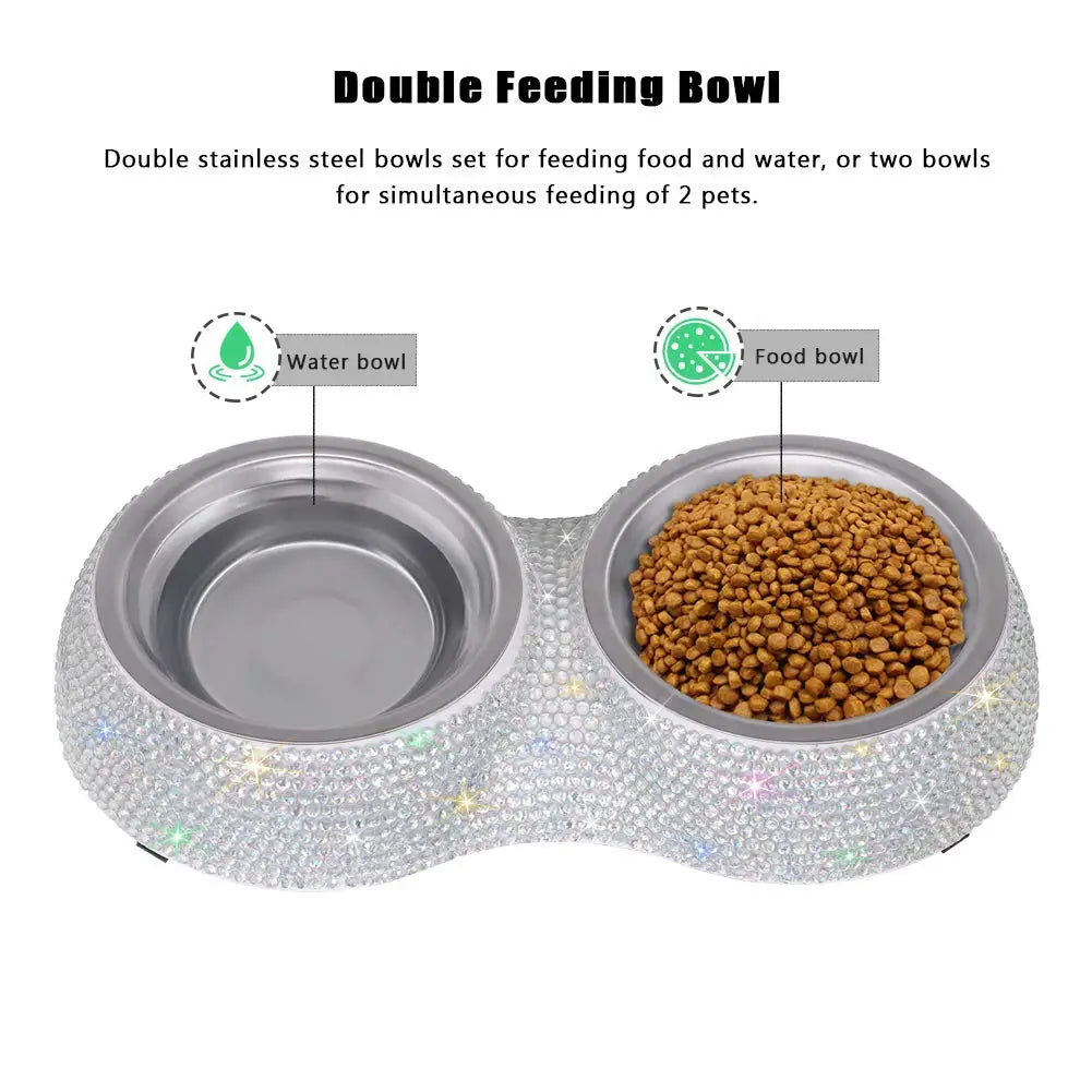 Stainless Steel Double Pet Food Bowl
