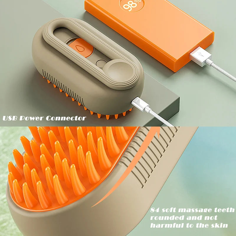 Pet Steam Brush Removes Floating Hair