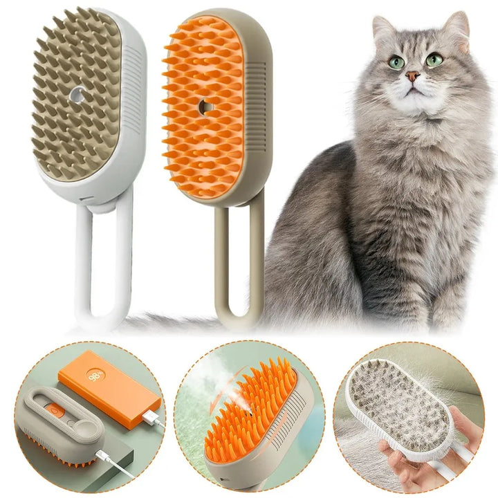 Pet Steam Brush Removes Floating Hair