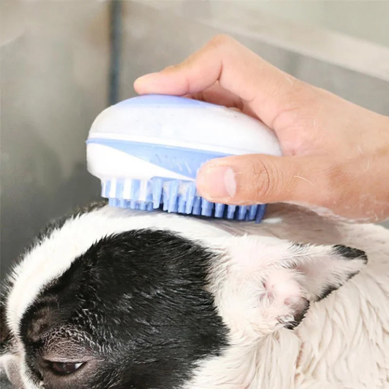 Pet Shampoo Brush Massage Comb 2-in-1 For Hair  Cleaning