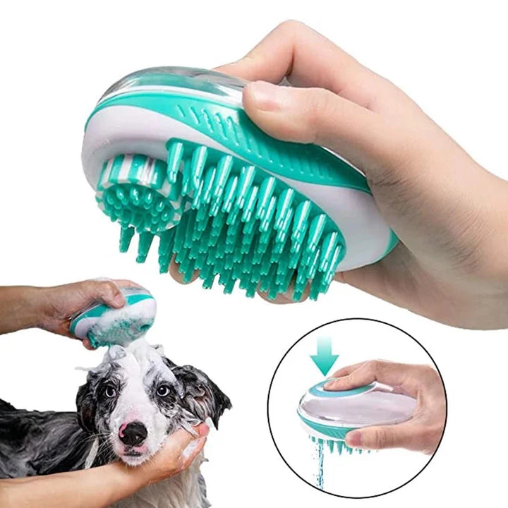 Pet Shampoo Brush Massage Comb 2-in-1 For Hair  Cleaning
