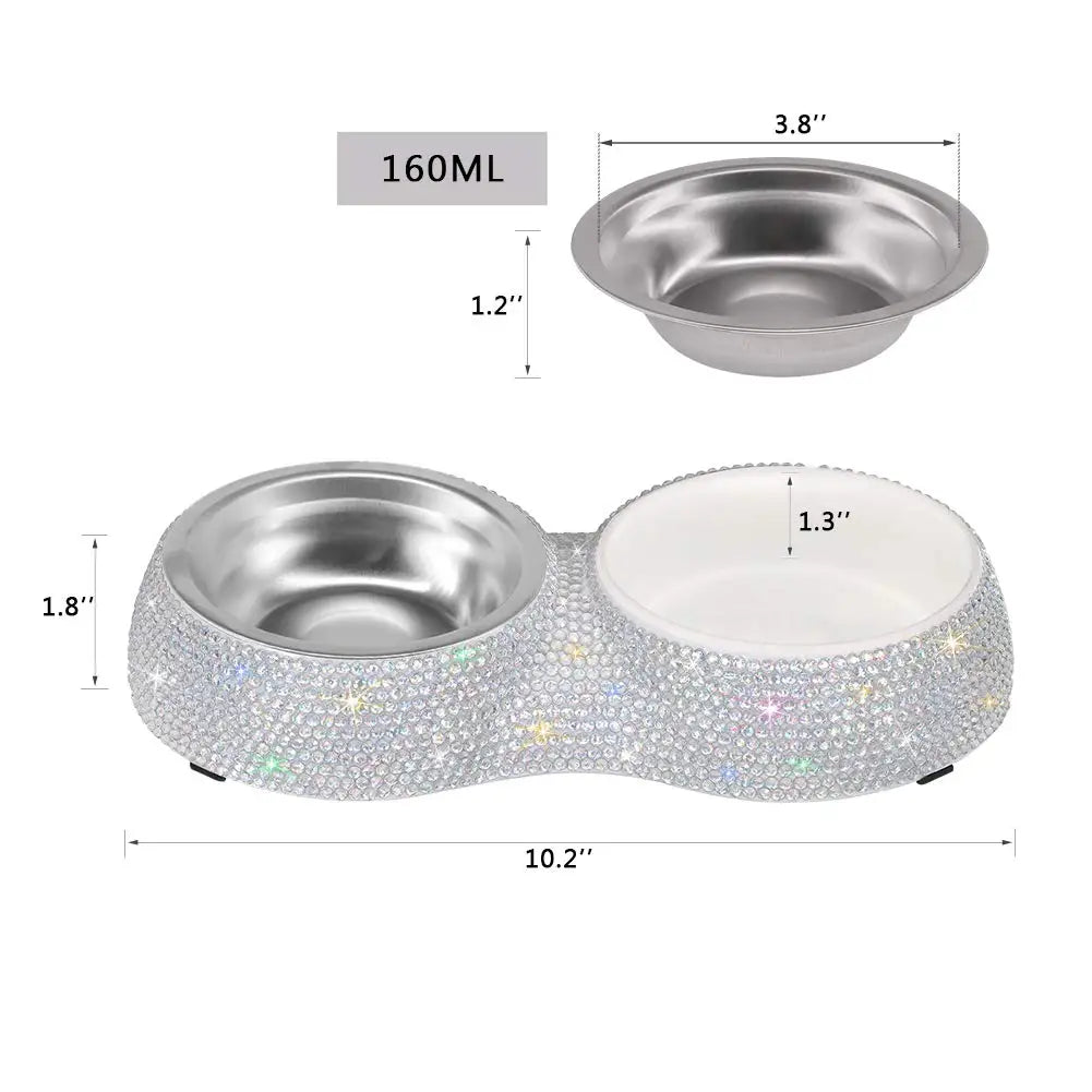 Stainless Steel Double Pet Food Bowl