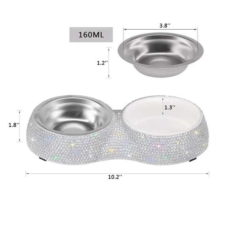 Stainless Steel Double Pet Food Bowl