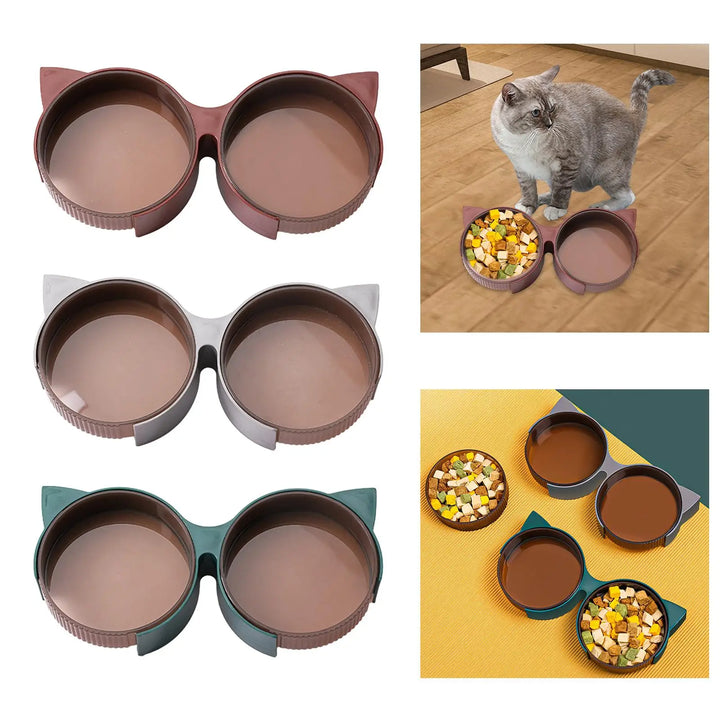 Cat Food and Water Bowl