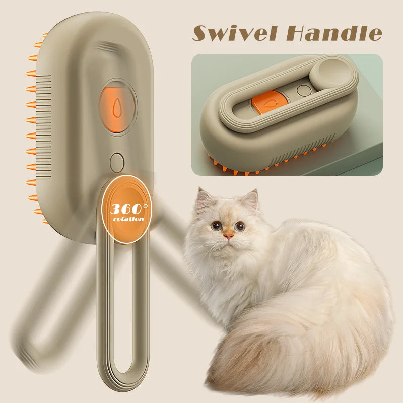 Pet Steam Brush Removes Floating Hair