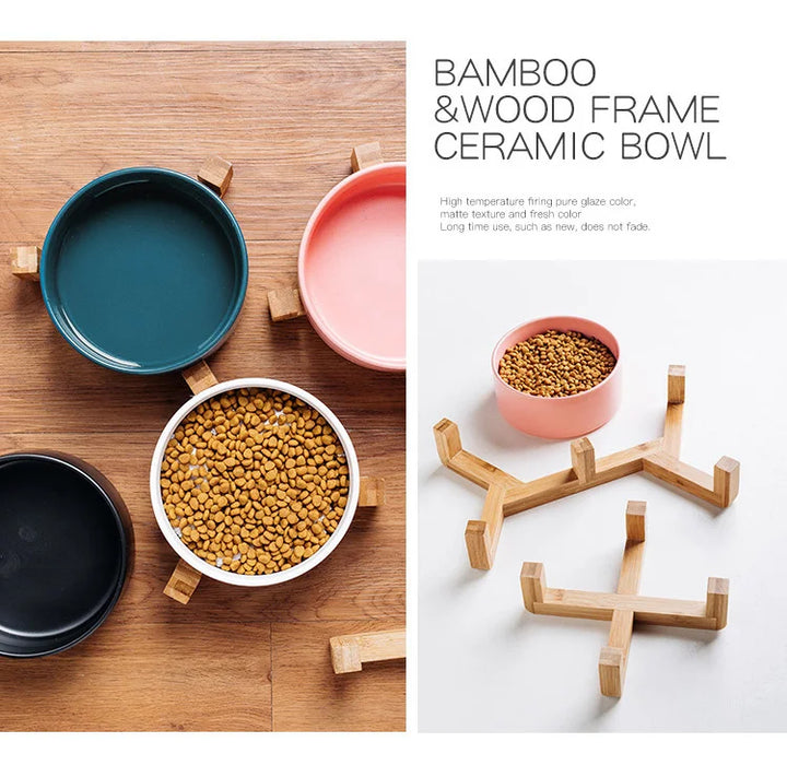 Pet  Ceramics Double Food Water Bowls