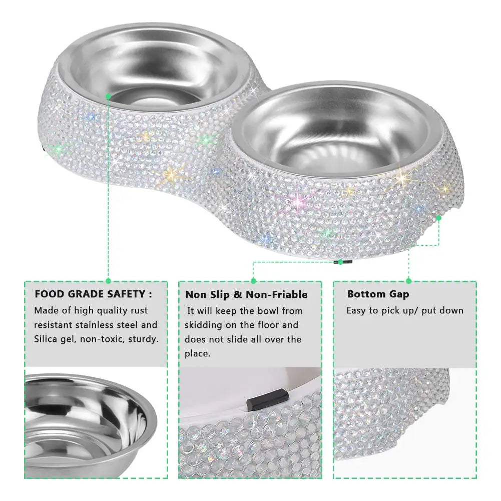 Stainless Steel Double Pet Food Bowl