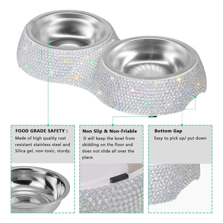 Stainless Steel Double Pet Food Bowl