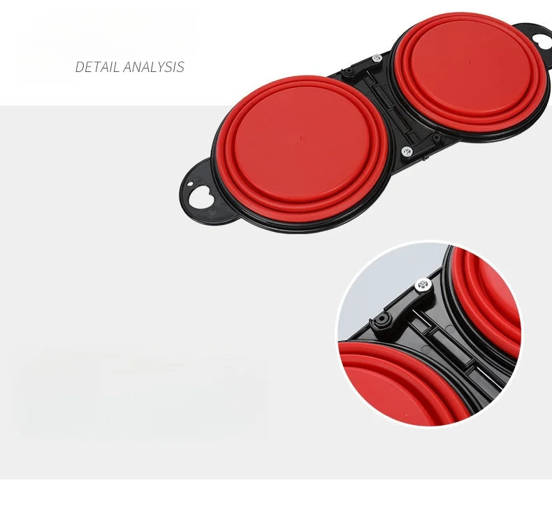 Foldable Double Pet Bowl